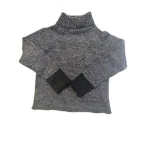 Vintage DKNY Essentials 100% Wool Sweater Made in Uruguay Gray Black Small